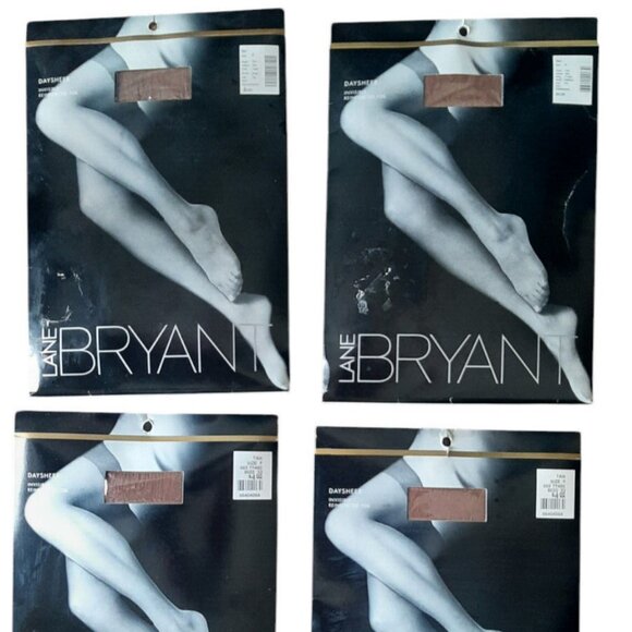 4 Packages of Vintage Lane Bryant Daysheer Invisible Reinforced Toe Tan Size F - Picture 1 of 2